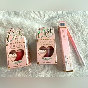 2 PLOUISE The cheek of it blush powder +1 oh so beautiful mini brow pencil